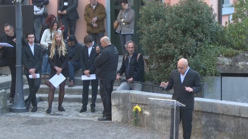 Luca Zingaretti (Attore) legge alcuni brani in occasione della cerimonia in ricordo della disfatta di Caporetto - Cividale del Friuli 27/10/2017 